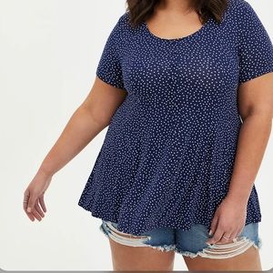 Navy Polka Dot Torrid Shirt